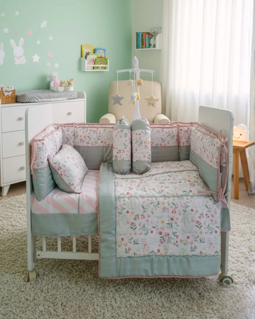 Feline Flora - Cot Bedding Set | Cotton | 6 pieces