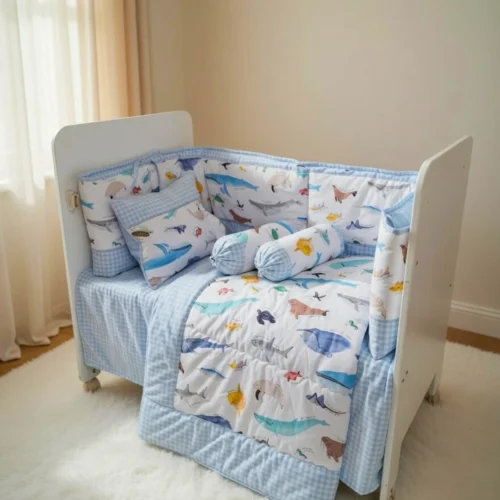 Untitled design (4) Oceanic Dreams - Cot Bedding Set | Cotton | 6 pieces