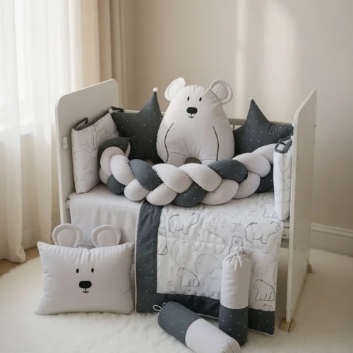 Bear Hugs - Cot Bedding Set | Cotton | 11 pieces