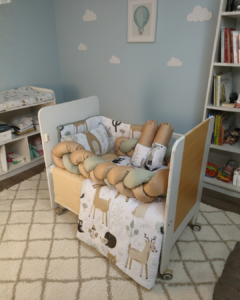 Woodland Whimsy Baby Cot Bedding Set - Pure cotton | 7 piece | Light Brown & White