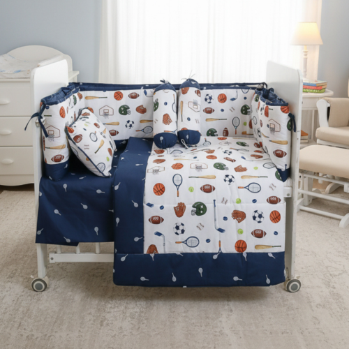 Sporty Baby - Cot Bedding Set | Cotton | 6 pieces