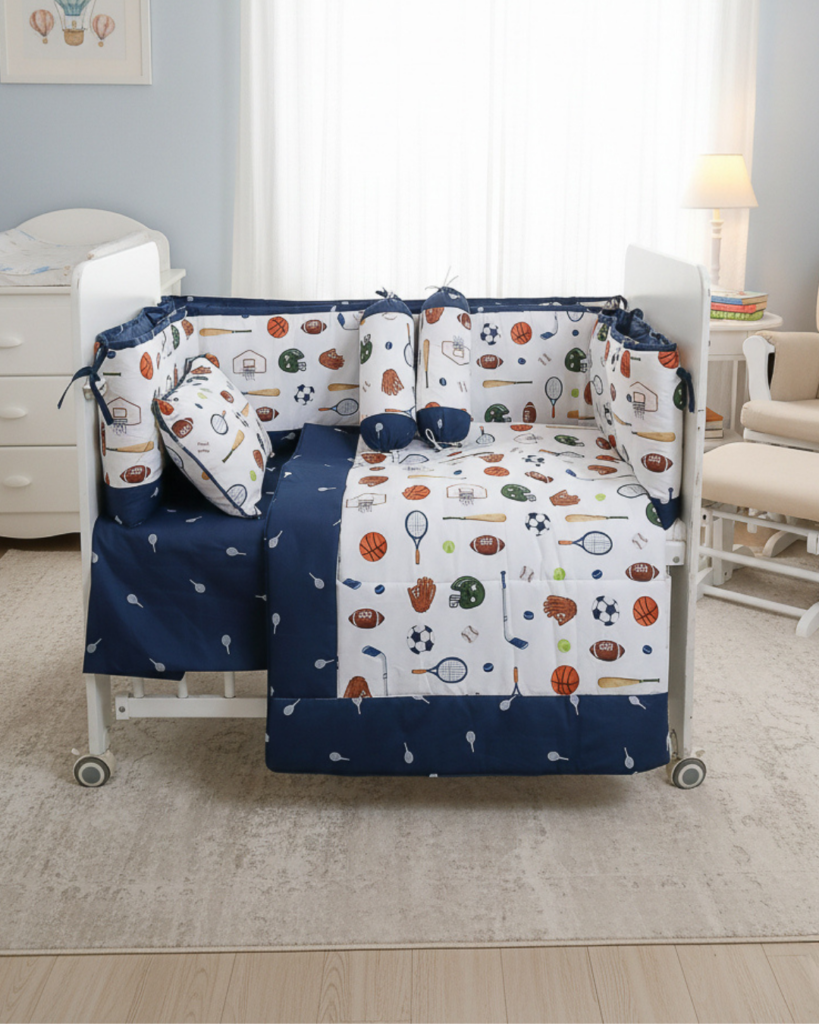 Sporty Baby - Cot Bedding Set | Cotton | 6 pieces
