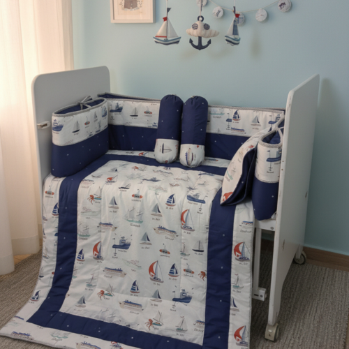 products (26) Nautical Dreams - Cot Bedding Set | Cotton | 6 pieces