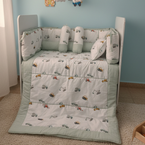 products (27) Little Wheels - Cot Bedding Set | Cotton | 6 pieces