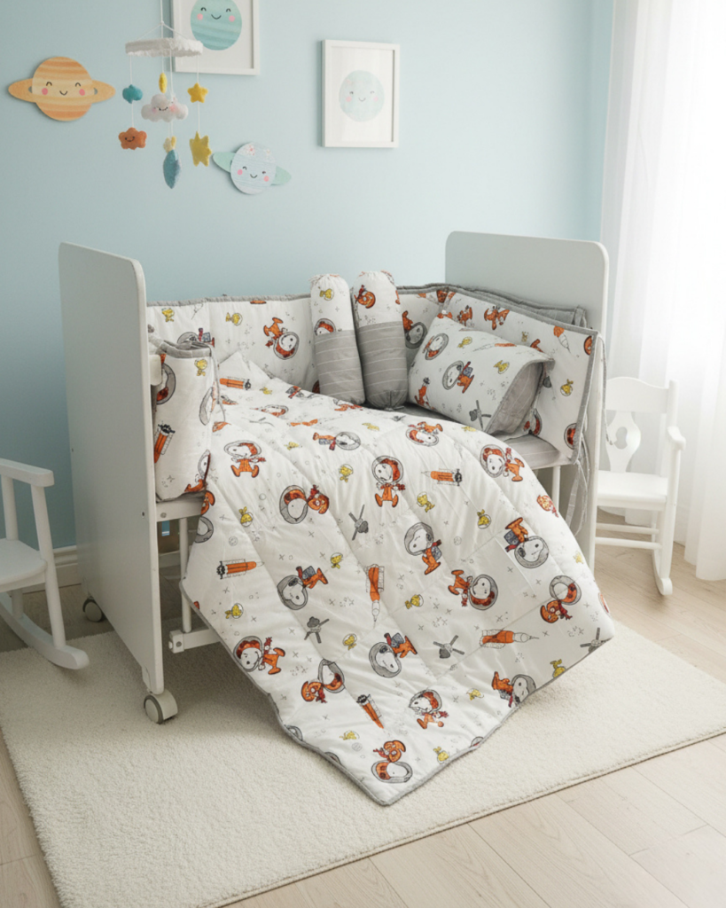 Snoopy's Space - Cot Set | Cotton | 6 pieces