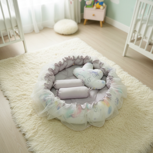 products (48) Rainbow Ruffle - Baby Snuggle Bed