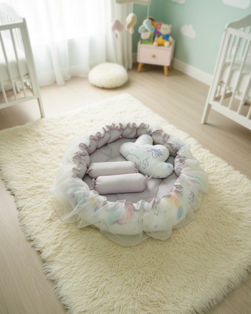 Rainbow Ruffle - Baby Snuggle Bed