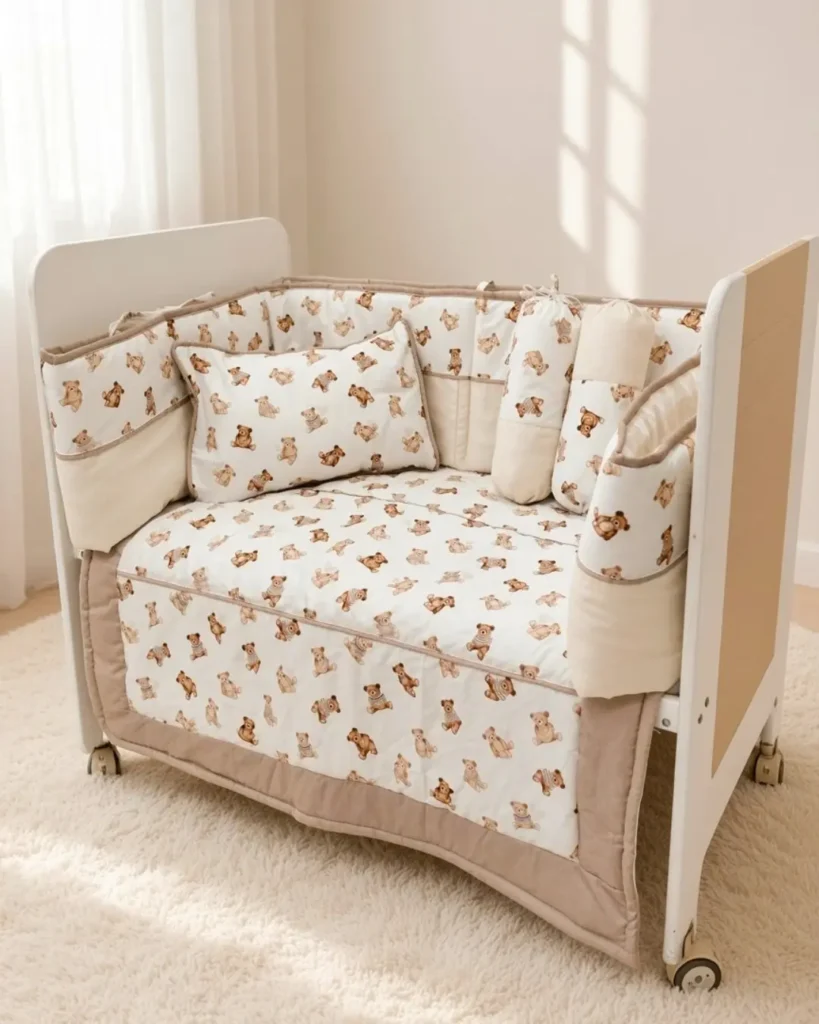Honey Bear - Cot Bedding Set | Cotton | 6 pieces