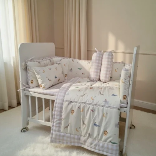 Untitled design (5) Little Safari - Cot Bedding Set | Cotton | 6 pieces