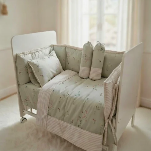 Untitled design (8) Wild Flower - Cot Bedding Set | Cotton | 6 pieces