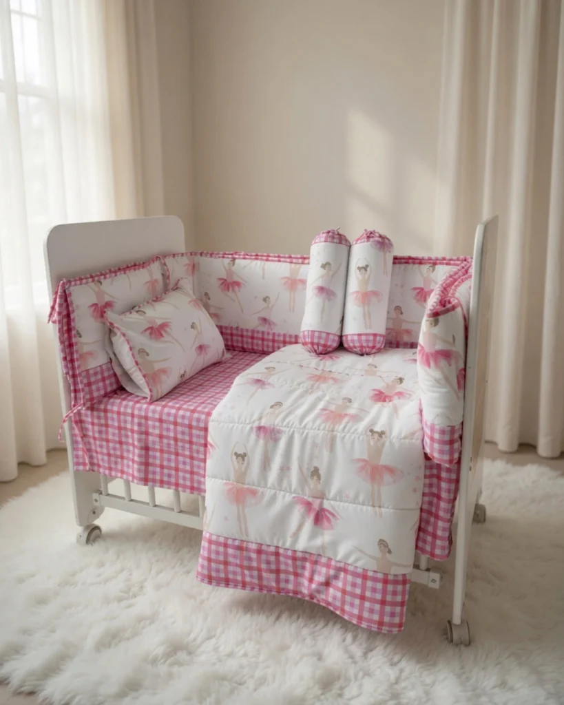 Ballet Blush - Cot Bedding Set | Cotton | 6 pieces