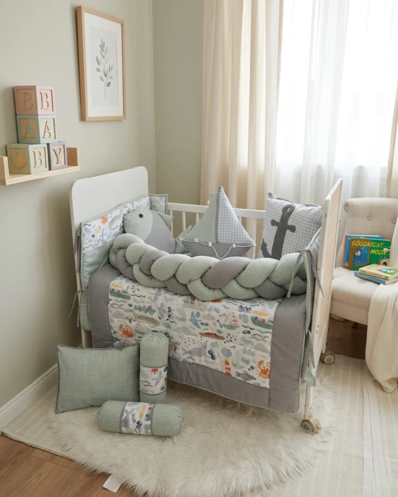 Tidal Toes - Cot Bedding Set | Cotton | 6 pieces