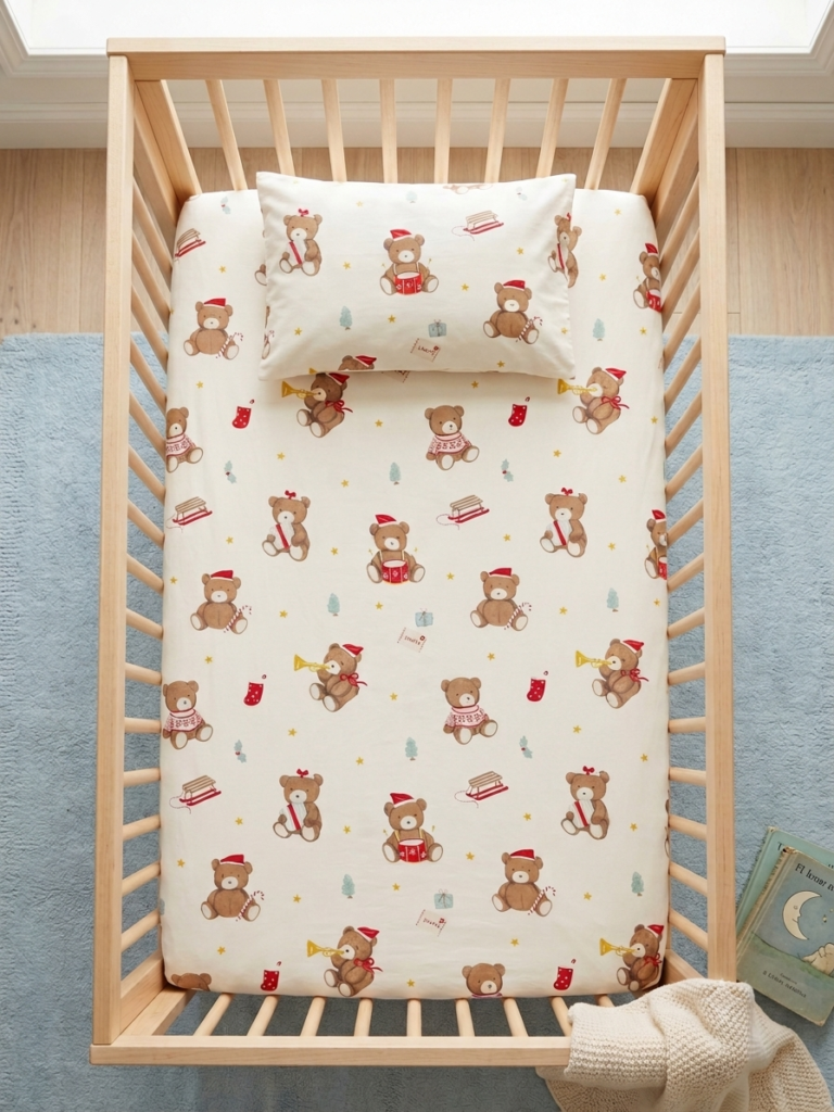 Moon Teddy - Crib Bedsheet Set