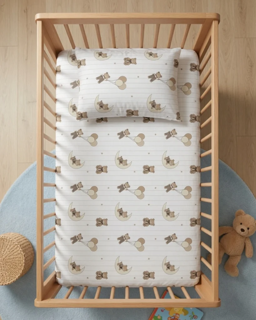 Moon Teddy - Crib Bedsheet Set