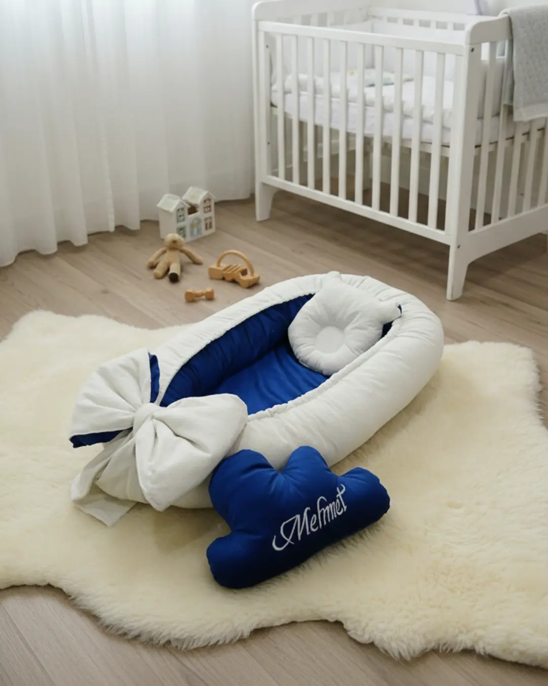 Name Embroidered Pillow & Snuggle Bed