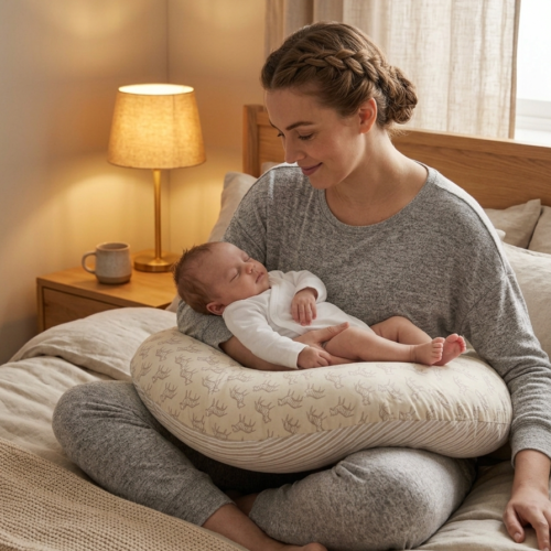 Zebra lines - Nursing Pillow with Cover (52cm × 65cm)