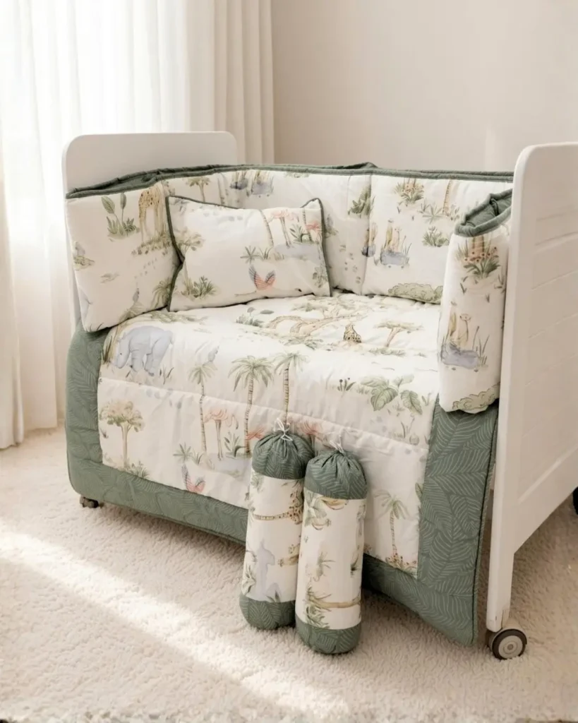 Safari Sage - Cot Set | Cotton | 6 pcs