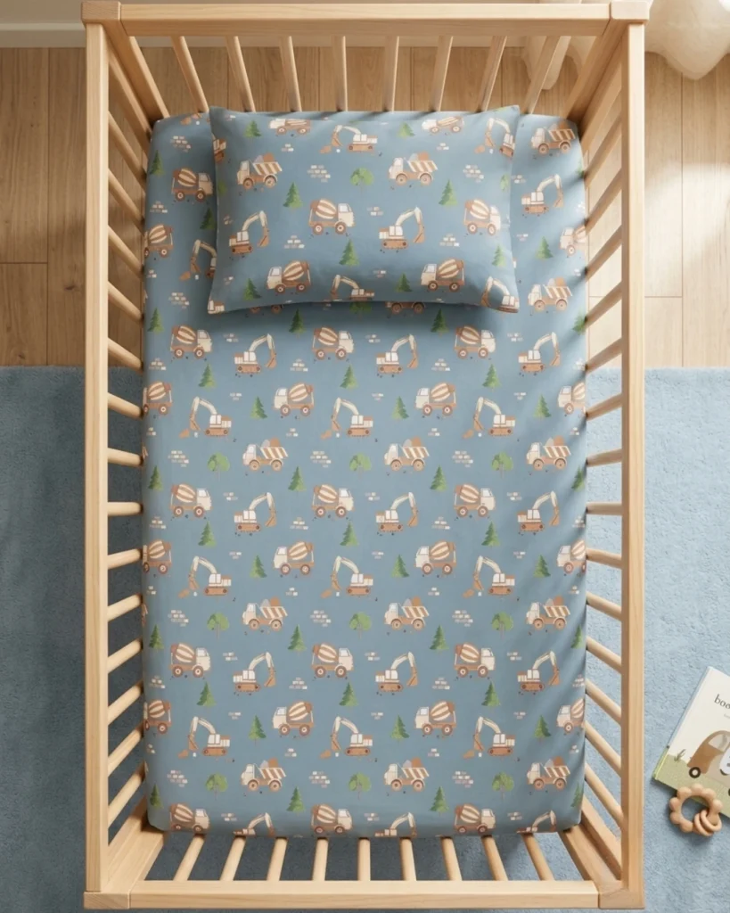 Construction Trucks - Crib Bedsheet Set