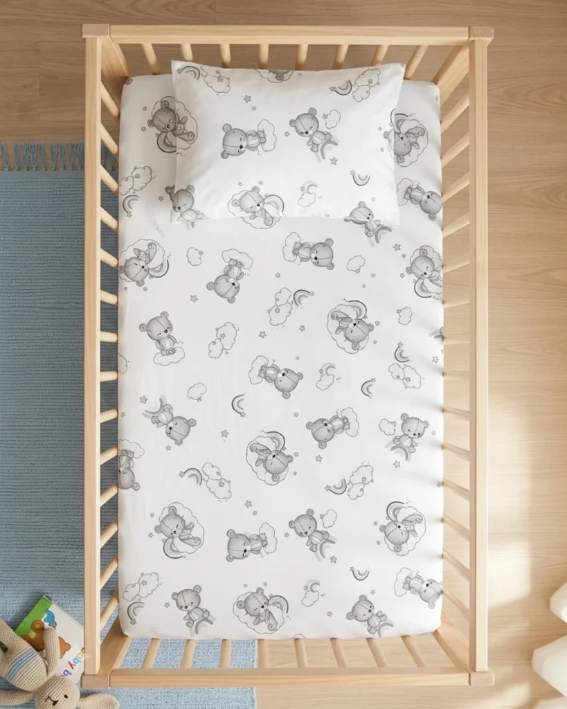Sleepy Teddy - Crib Bedsheet Set